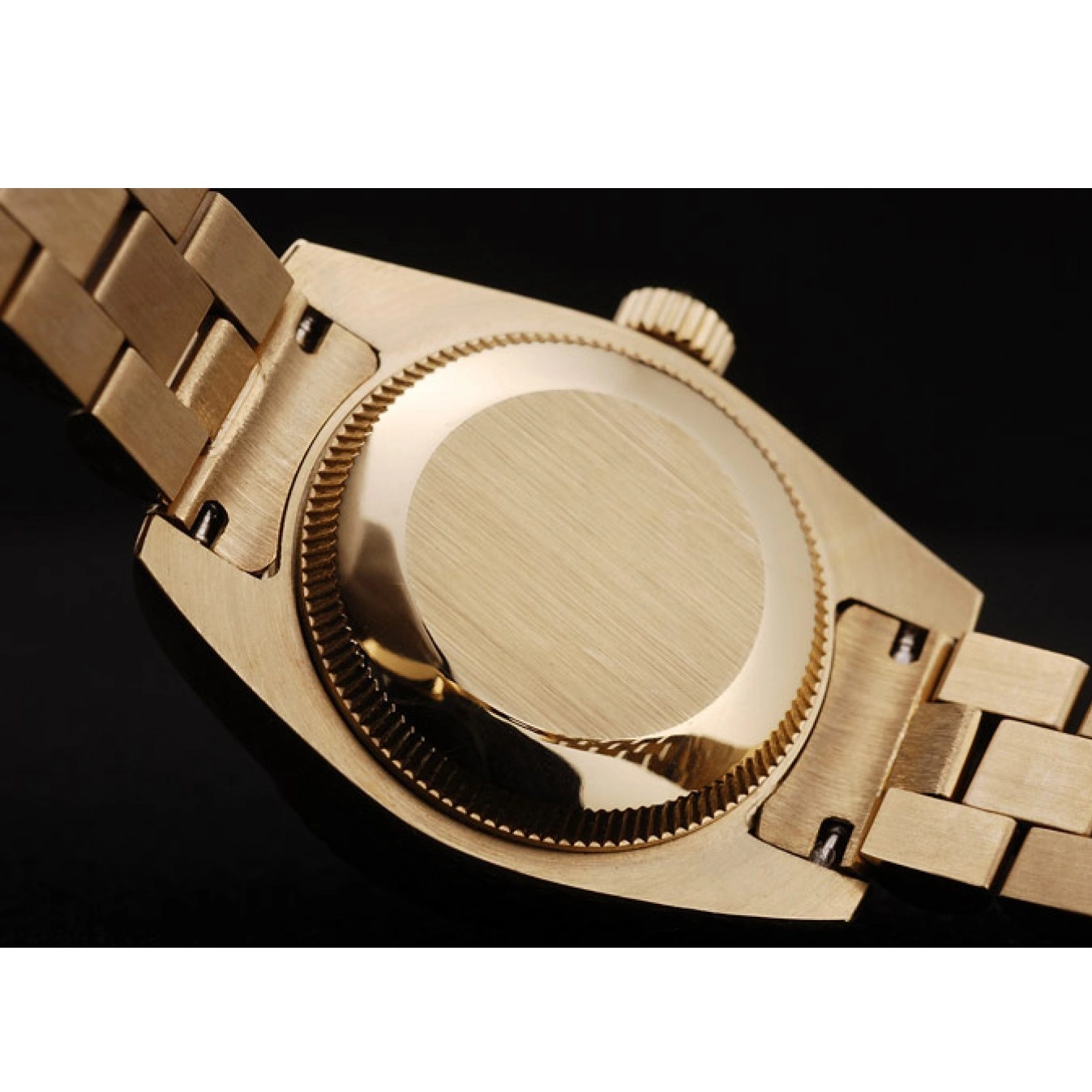 Aaa replica watch Pattern Gold DateJust Ribbed Dial Rolex Gold Bezel 0729